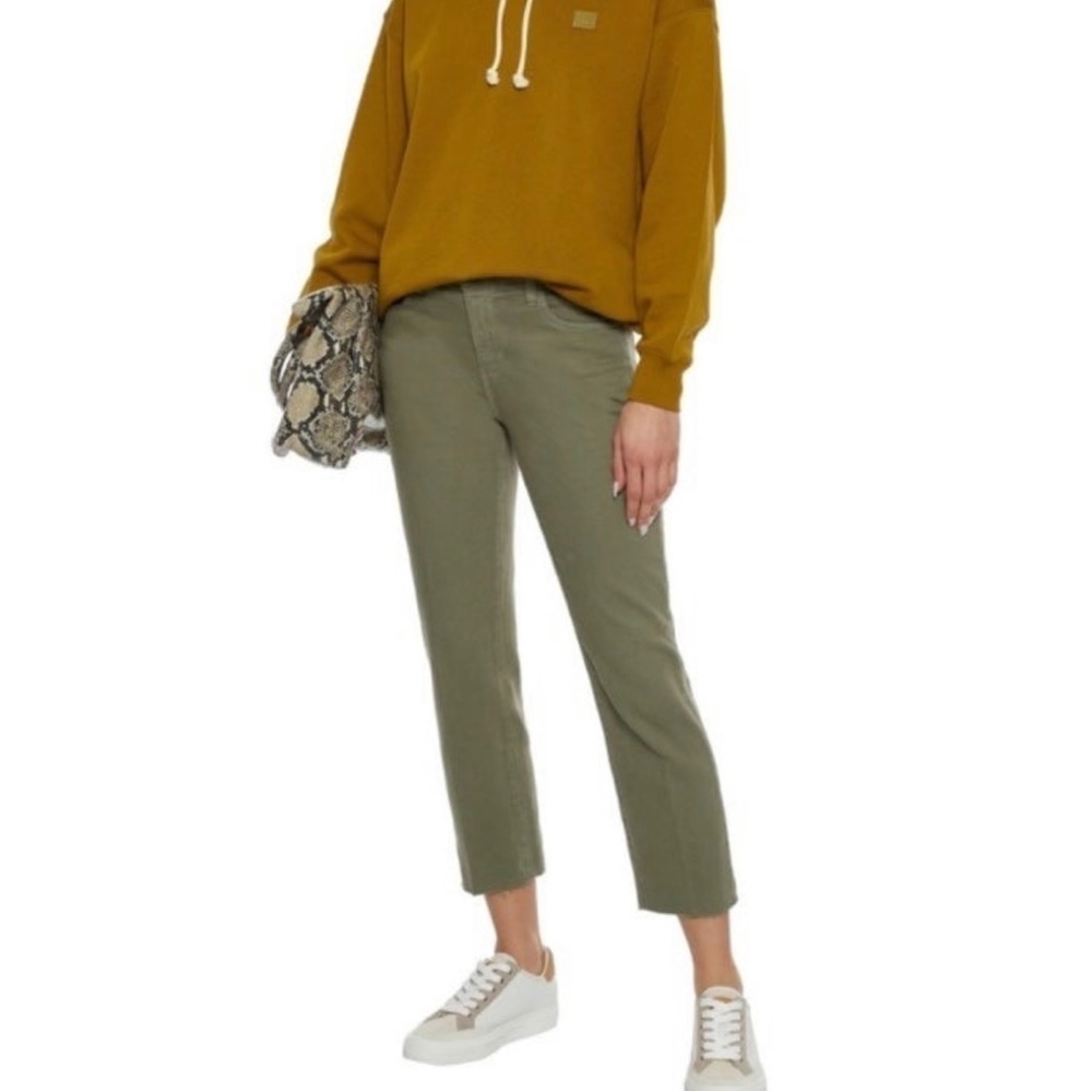 L'Agence Sada High Rise Crop Slim Jean in Basil Green Women's 24